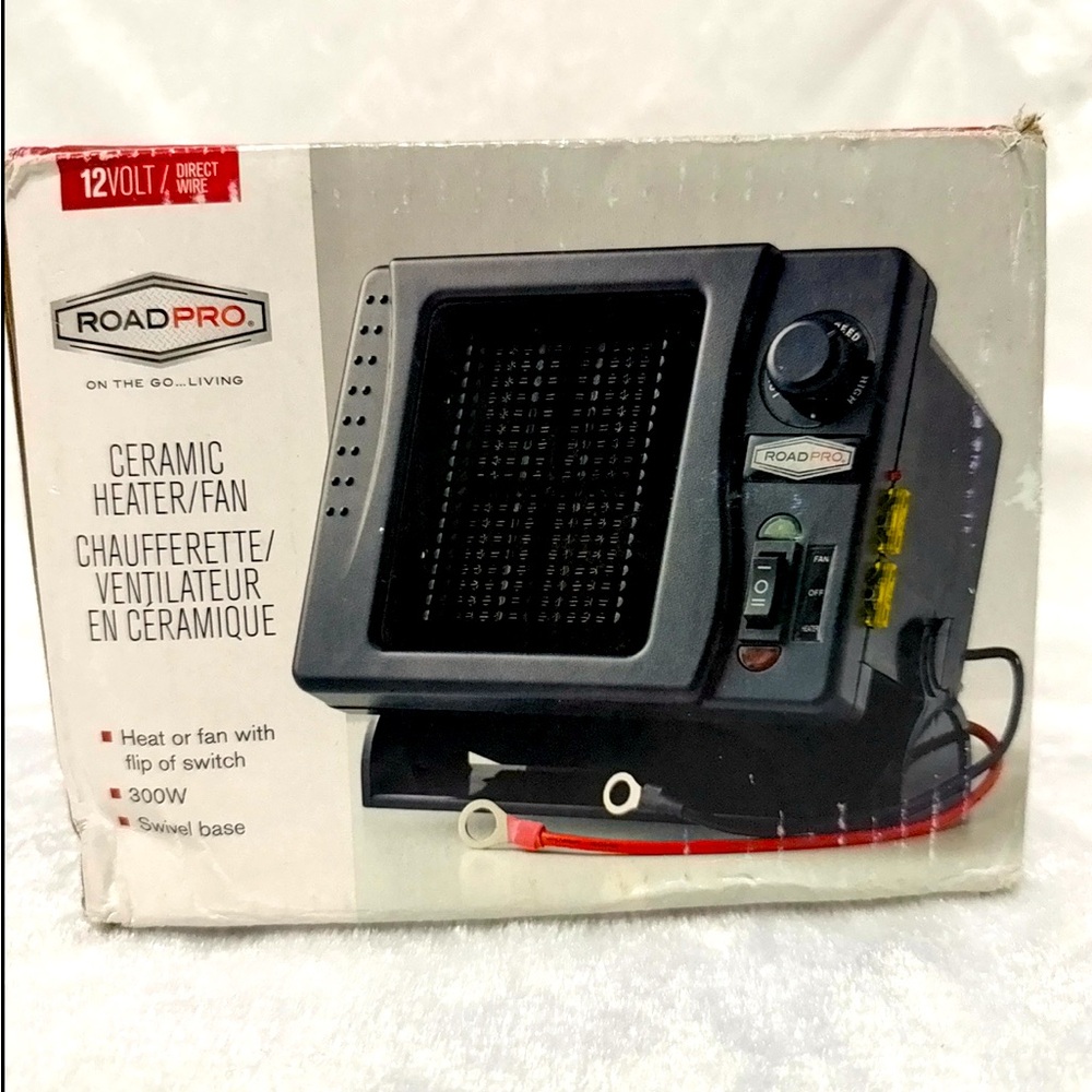 RoadPro Ceramic Heater/Fan - Black